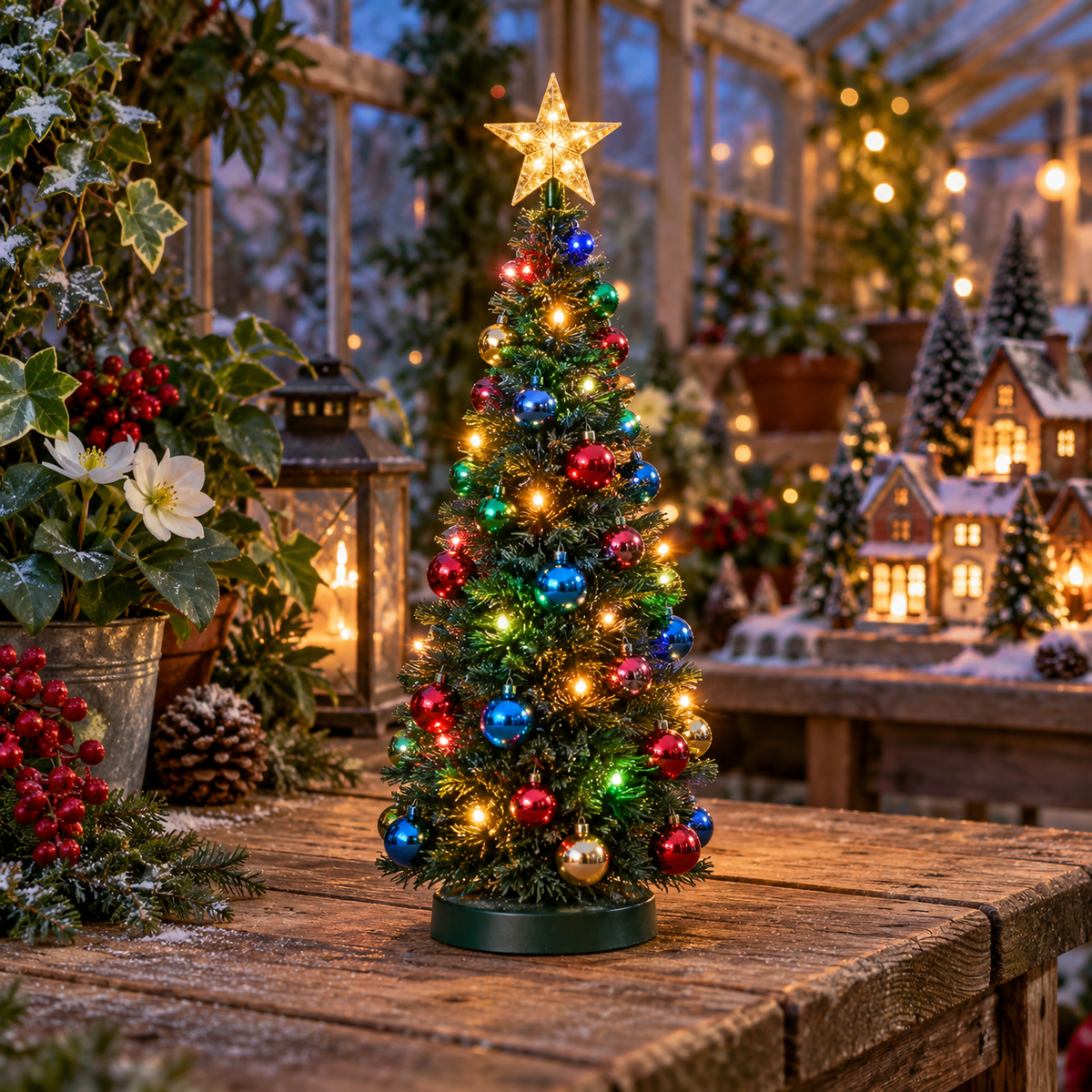 Lemax Outdoor Holiday Tree, Illuminated Christmas Village Decoration