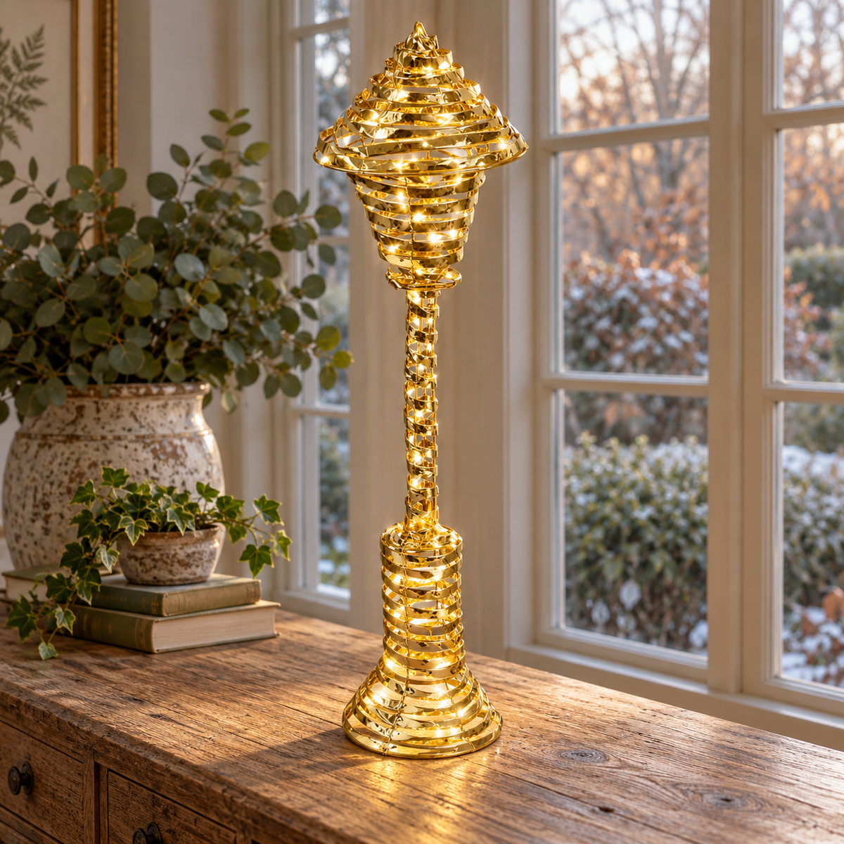 Ambiance Light Gold LED Lantern Decoration, 57 cm