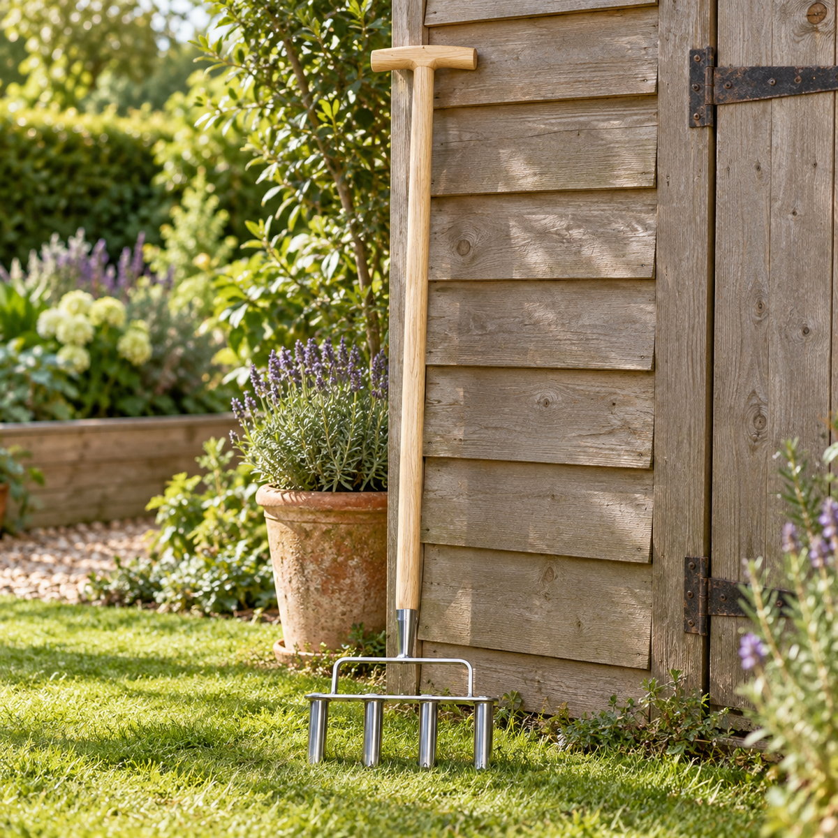 Kent & Stowe Stainless Steel Lawn Aerator, 4 Prong
