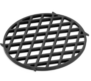 Weber Gourmet BBQ System Sear Grate, Black – Porcelain‑Enameled Cast‑Iron for Perfect Sear Marks, Fits 22.5" Weber Charcoal Grills, Kettle