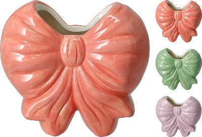 VASE BOW 13CM 3ASS COLOR