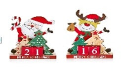 16cm Wooden Christmas Character Countdown Calendar