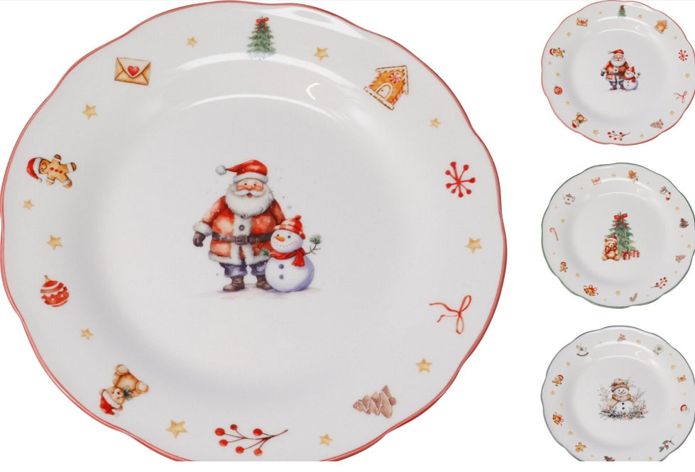 PLATE PORCELAIN DIA 19CM 3ASS