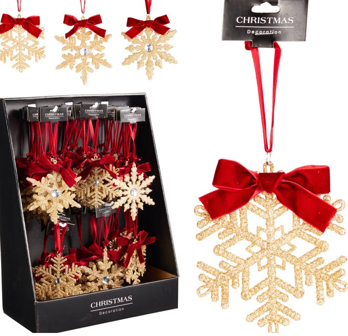 SNOWFLAKE HANGDECO 13CM 3ASS