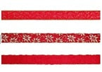 6cm x 5m Dark Red Ribbon 3 Asst