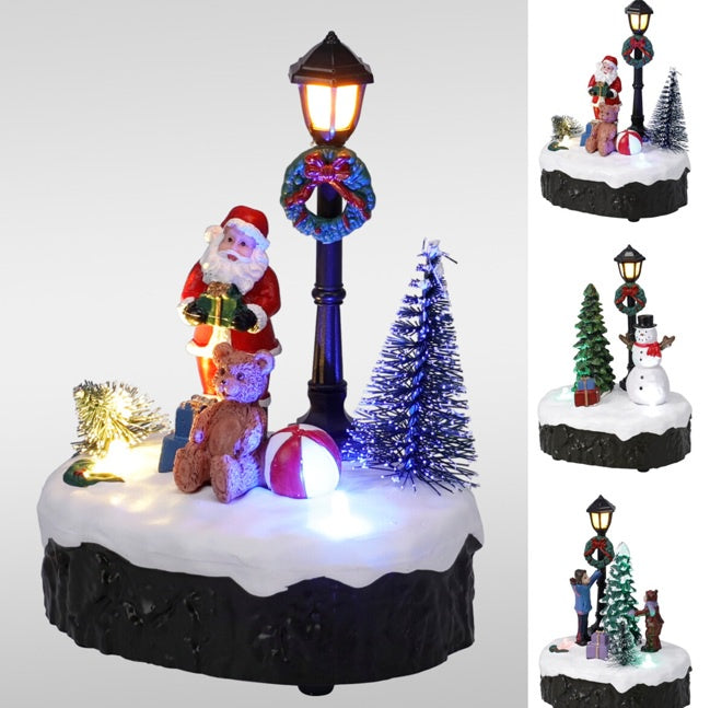 CHRISTMAS SCENE 13CM LED 3ASS