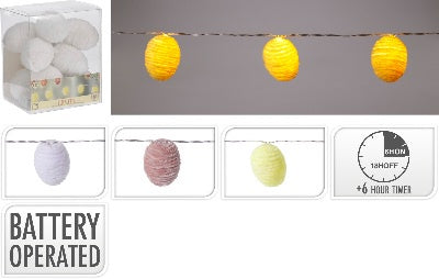 LED RAFFIA EGG 10PCS