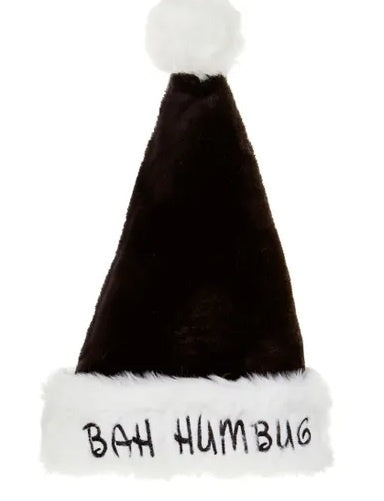 Deluxe Black Bah Humbug Christmas Hat, 48cm