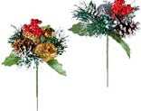 16cm Glitter Swirl Pomegranate Christmas Pick 2 Asst