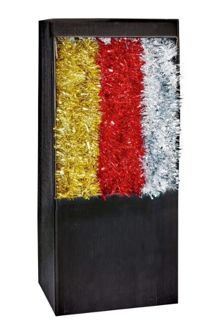 2m x 10cm Red-Gold-Silver Mix Chunky Tinsel 3 Asst FSDU