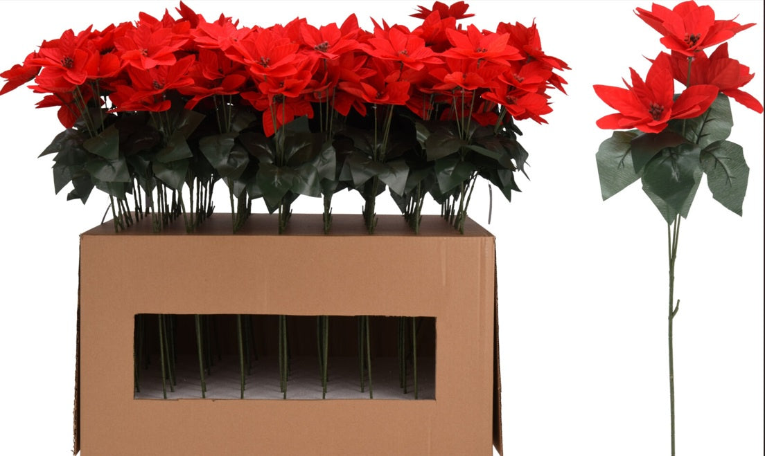 CHRISTMAS FLOWER 64CM 3 HEAD