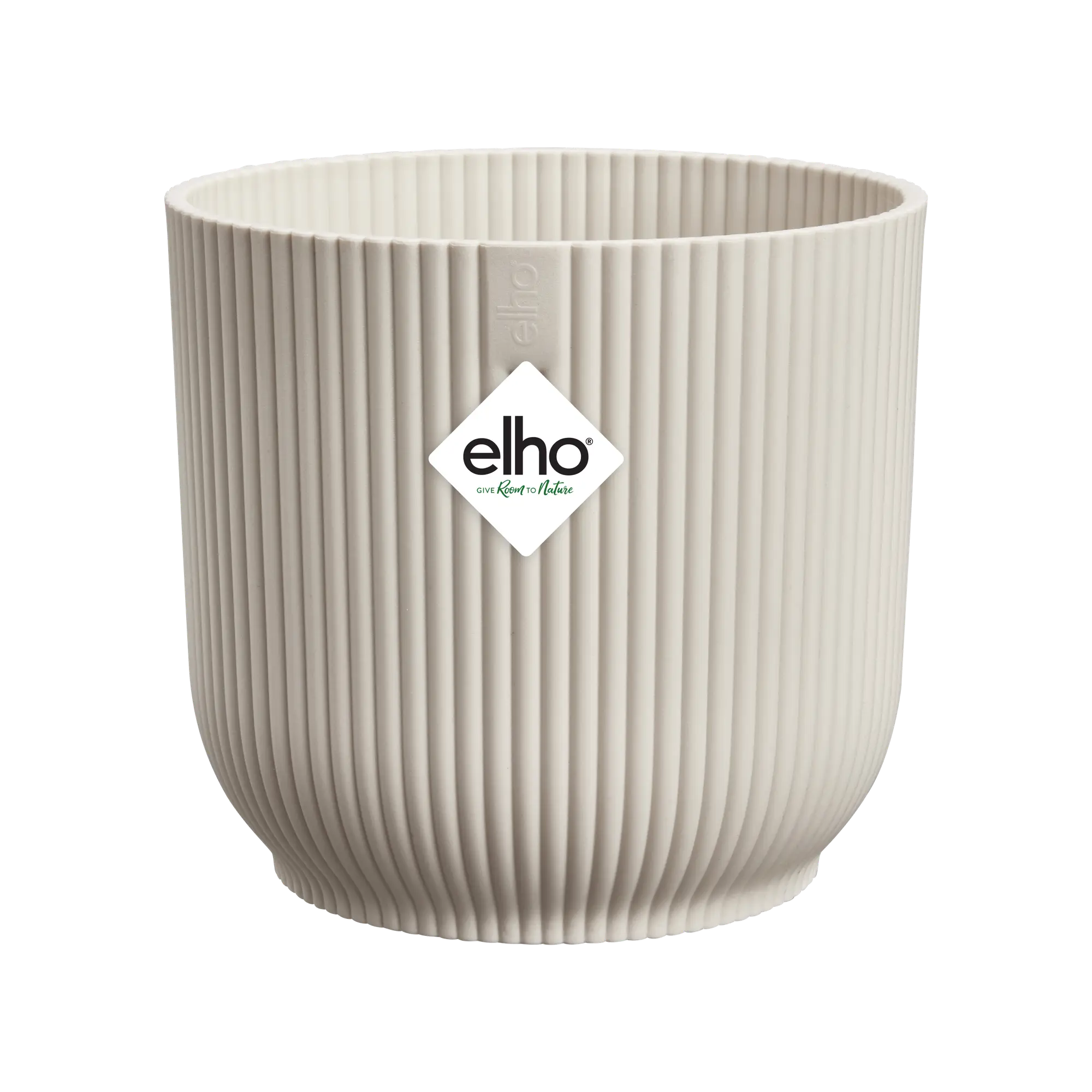 Vibes Fold Round 14cm Linen White Pot by Elho