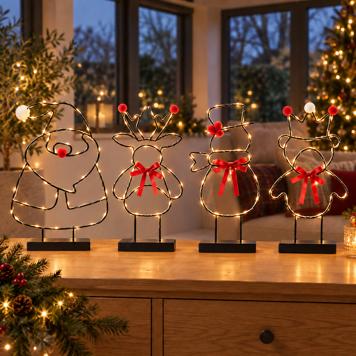 LED Wire Christmas Figure, 36cm