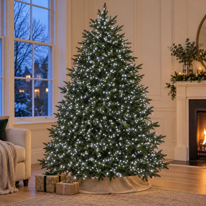TreeBrights 1,000 LED Christmas Tree Lights, White with timer