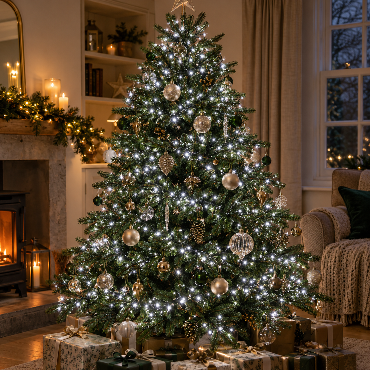 Premier 480 LED White Cluster Christmas Lights