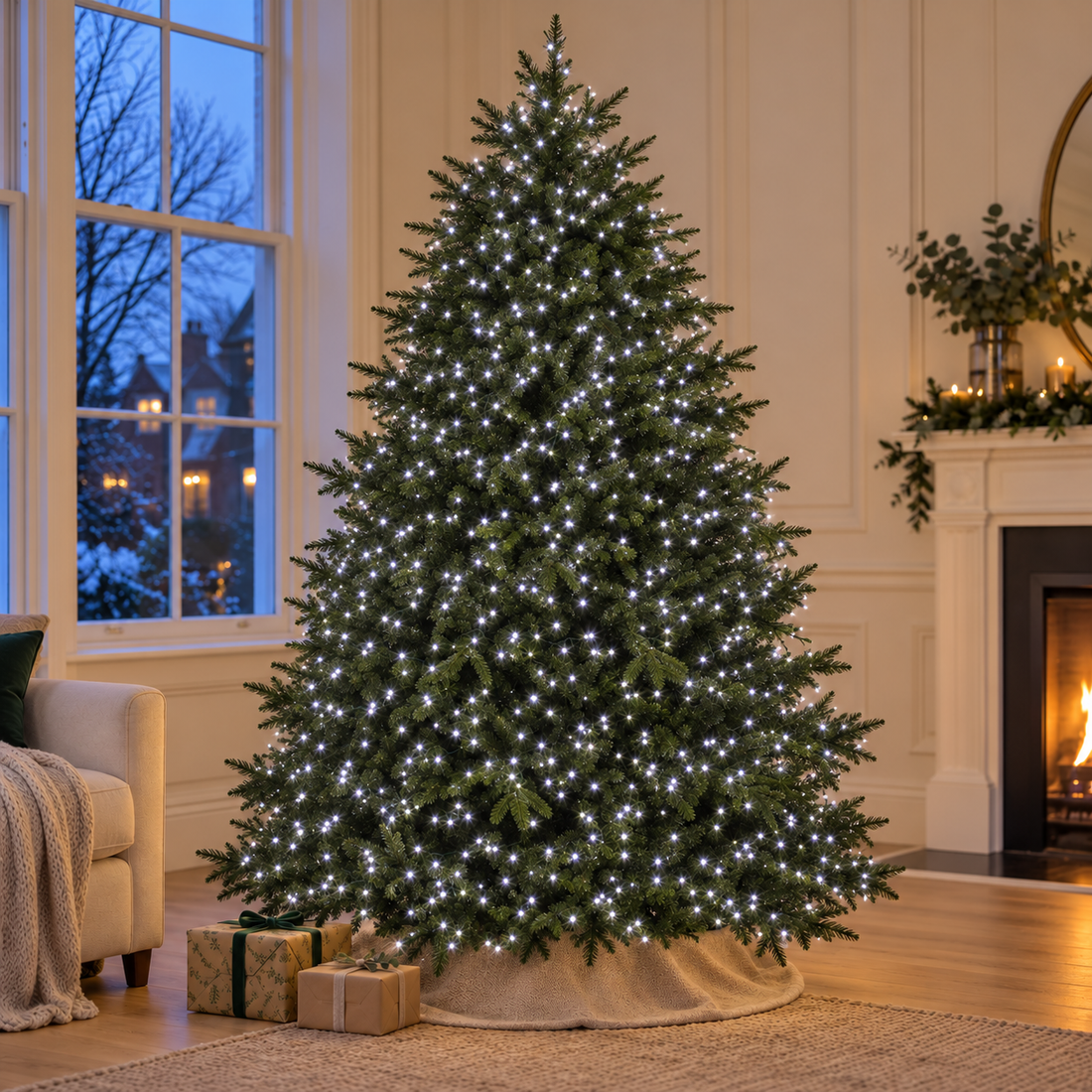 TreeBrights 750 LED Lights, White + timer