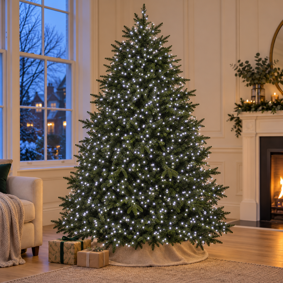 TreeBrights 750 LED Lights, White + timer