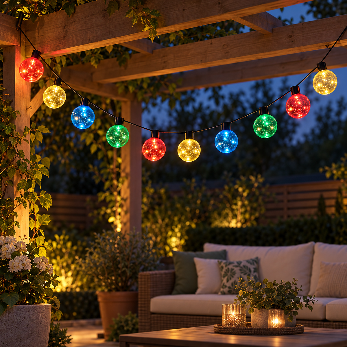 Party Lights Multicoloured LED Festoon Lights, 7.5m