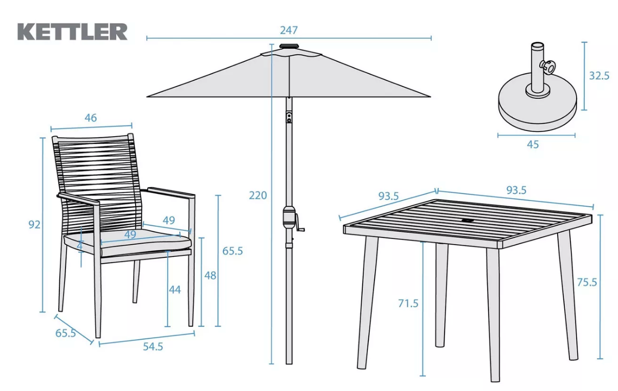 Kettler Garden Furniture - Merano 4 Seat Dining Set