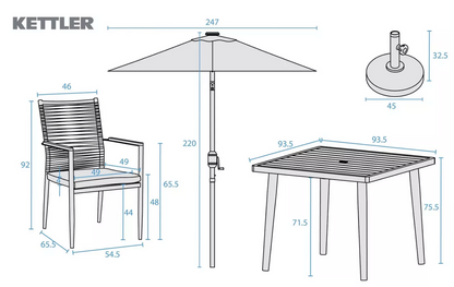 Kettler Garden Furniture - Merano 4 Seat Dining Set