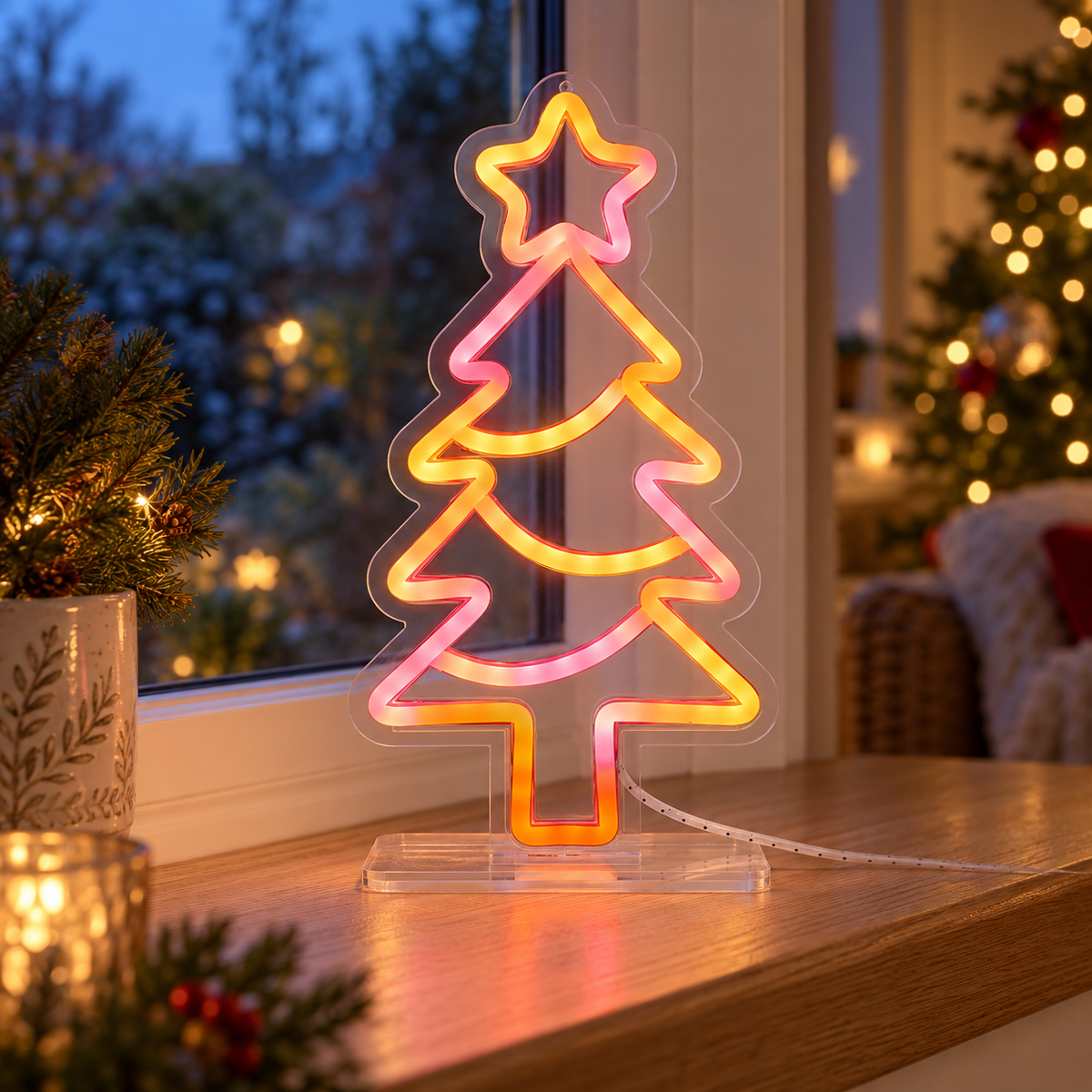 Neon Christmas Tree Light, 30cm