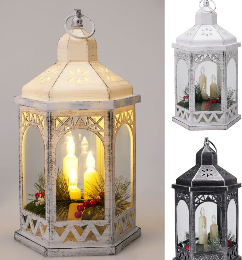 LANTERN 3 LED CANDLES 325MM