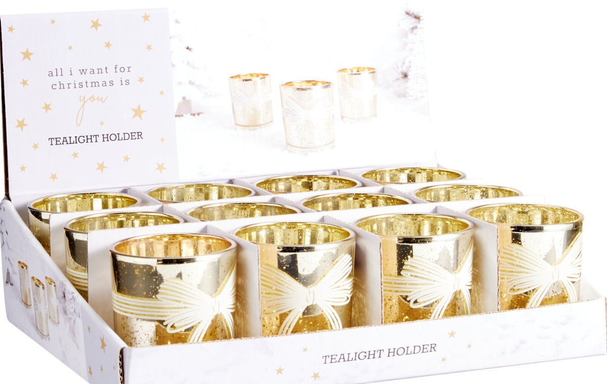 TEALIGHT HOLDER BOW 5X6CM
