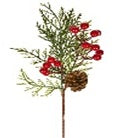 31cm Berry and Cone Christmas Pick - PE