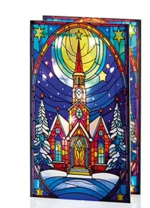 Illuminated Stained-Glass Church Decoration