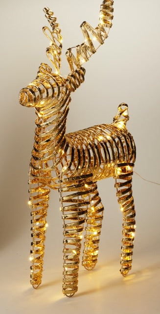 REINDEER 60CM W LED GOLD CLR