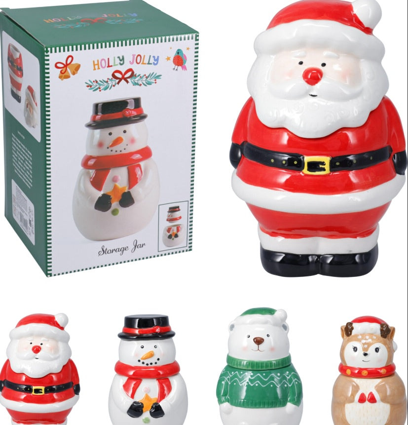 STORAGE JAR XMAS 21CM 4ASS