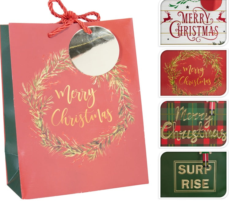GIFTBAG XMAS SMALL 4ASS$