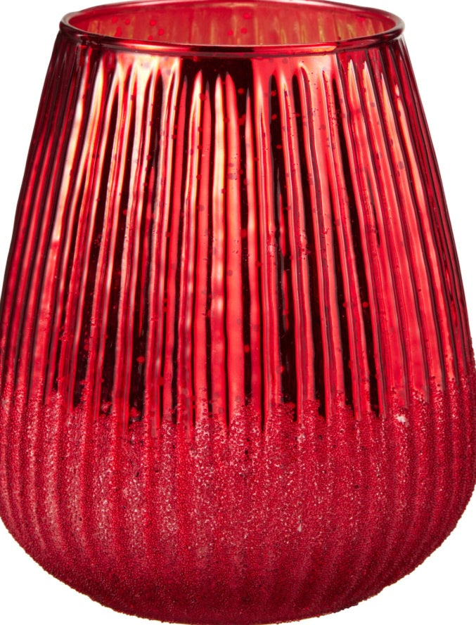 TEALIGHT HOLDER 13X15CM RED
