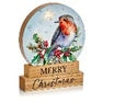 LED Robin Christmas Plaque