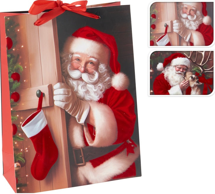 GIFT BAG 26X32CM 2ASS SANTA
