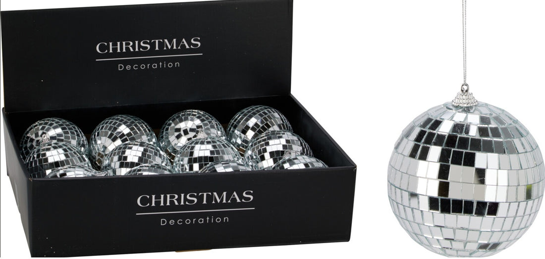 MIRROR BALL 100MM SILVER
