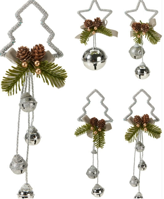 XMAS HANGING DECO 4ASS SILVER