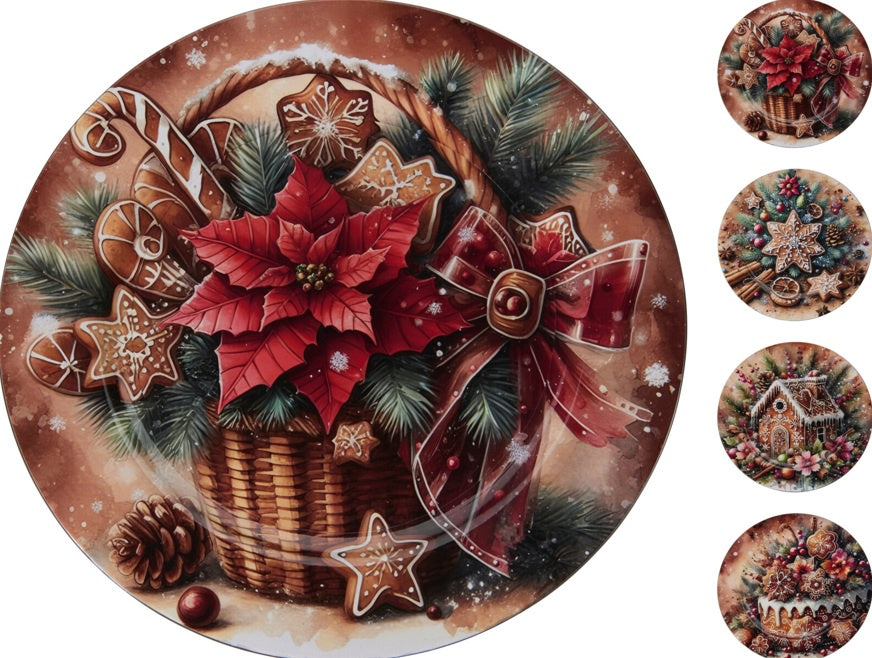 PLATE GINGERBREAD 33CM 4ASS D