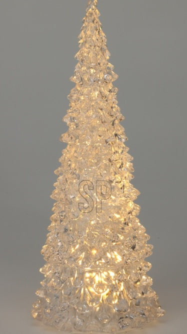 Acrylic Christmas Tree with Warm White LED Light, 27cm