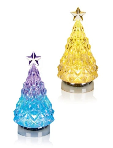 28cm B-O Lit Acrylic Tree Water Spinner with Colour Changing - Warm White LED