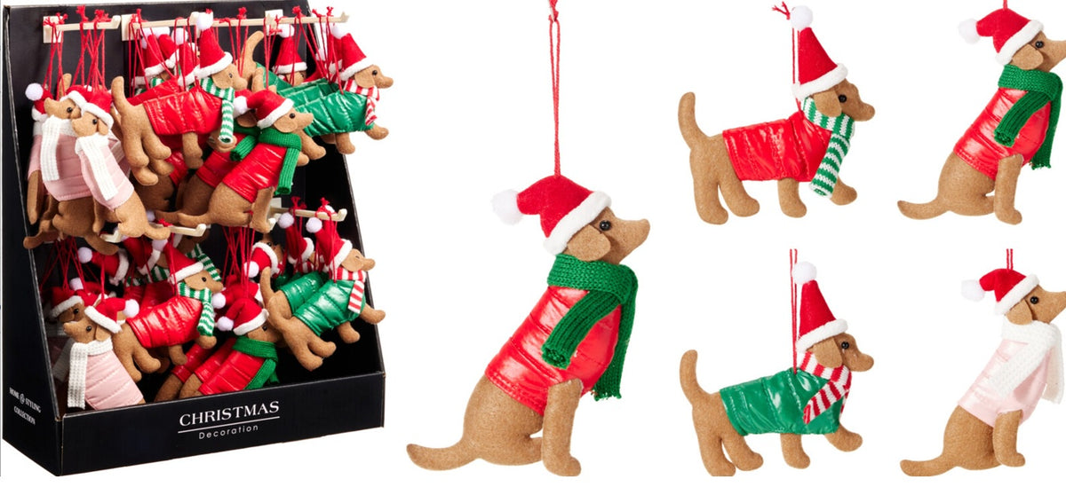 DOG HANGDECO 12CM 4ASS