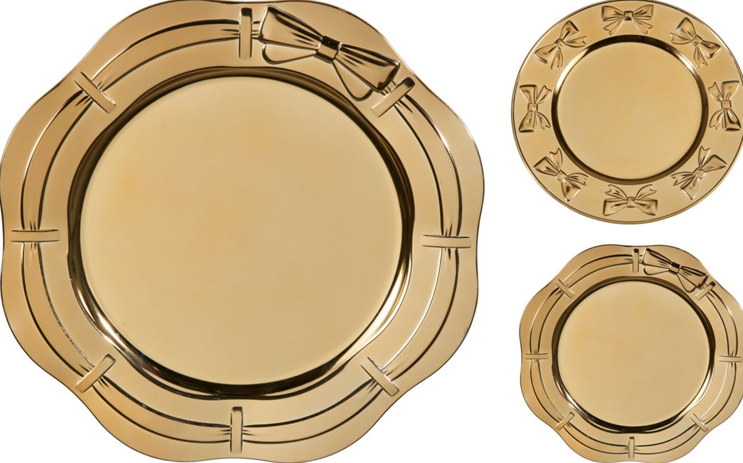 PLATE BOW GOLD 33CM 2ASS D