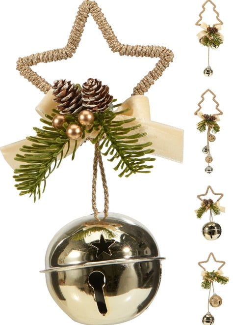 XMAS HANGING DECO 4ASS CHAMPAG