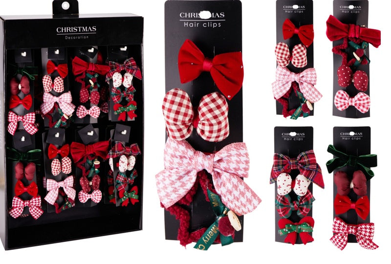 HAIR CLIP XMAS SET4 4ASS