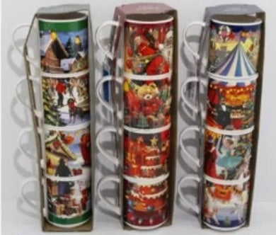 MUG PORCELAIN 265ML 4PCS 3ASS