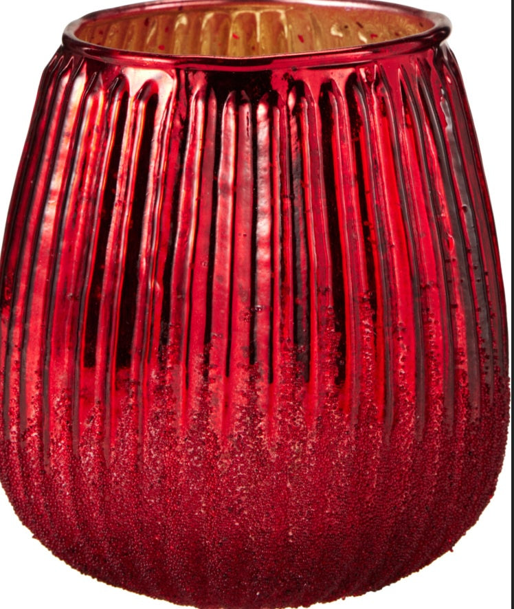 TEALIGHT HOLDER 11X11CM RED