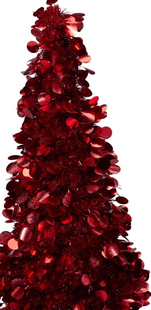 TREE TINSEL 60CM RED