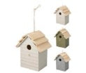 Wooden Bird House  Green/Black/Taupe
