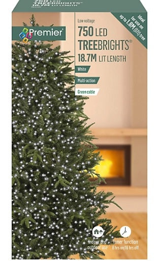 TreeBrights 750 LED Lights, White + timer