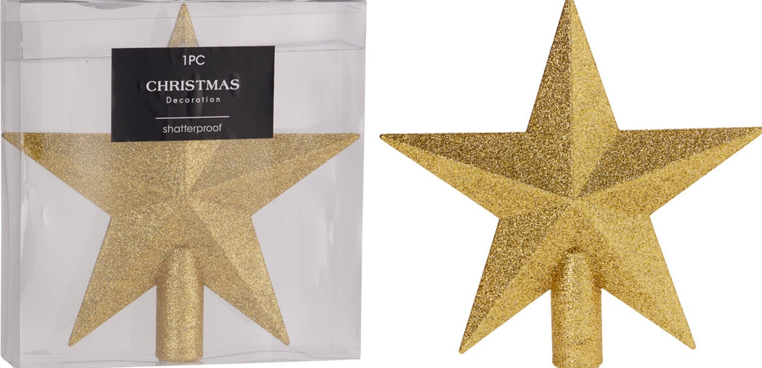 TREETOP STAR 19CM GOLD GLITTER